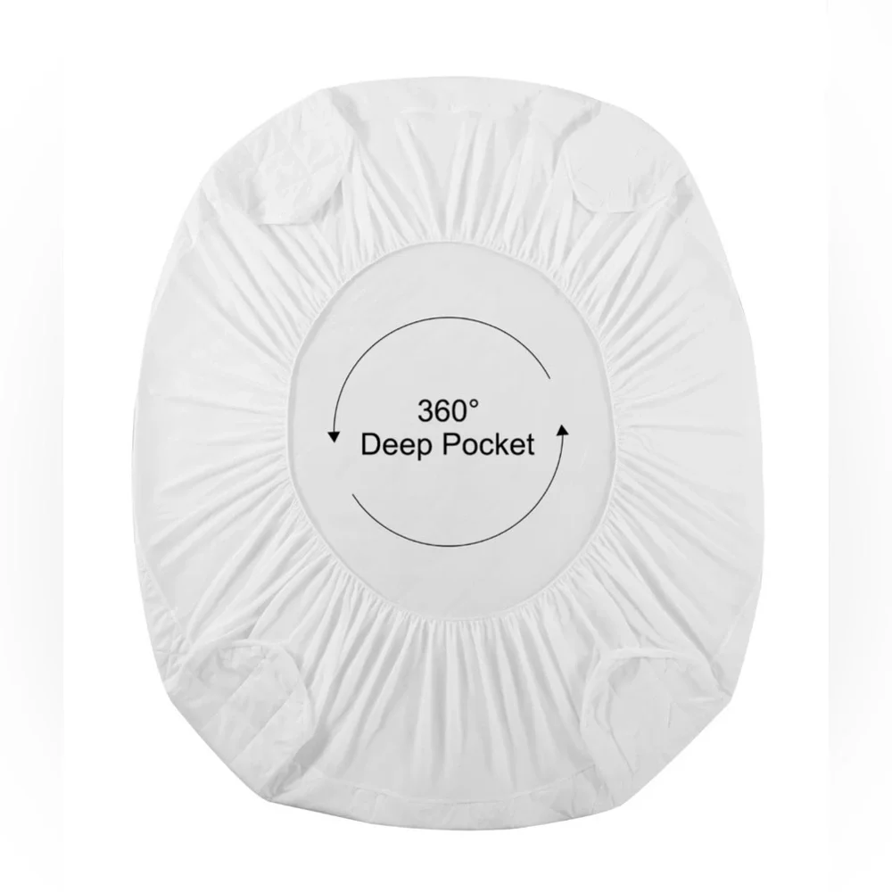 Full Size Waterproof Quilted Mattress Protector Cover w/ Deep Pocket, White -NWT